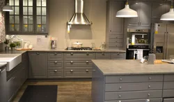 IKEA kitchen in gray interior