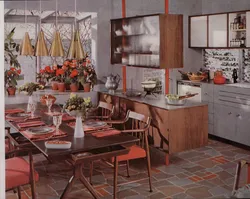 Interior of kitchens of the 70s