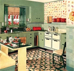 Interior of kitchens of the 70s