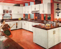 Interior of kitchens of the 70s