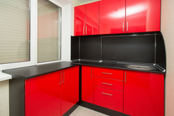 Kitchen corner red design