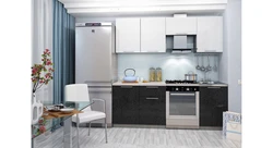 White metallic kitchen in the interior