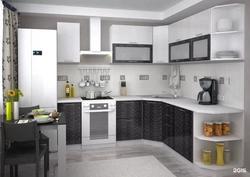 White Metallic Kitchen In The Interior