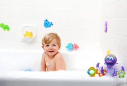 Photo of baby in bath