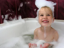 Photo of baby in bath