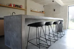 Микроцемент в интерьере кухни