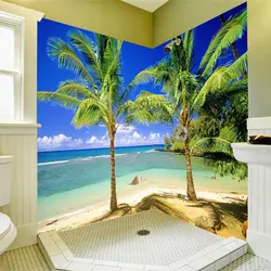 Photo wallpaper in the bathroom