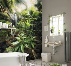 Photo wallpaper in the bathroom