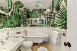 Фота шпалеры ў ванным пакоі