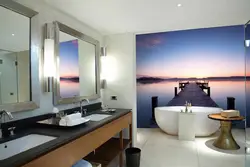 Photo wallpaper in the bathroom