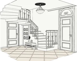 Interior hallway drawing