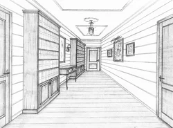 Interior hallway drawing