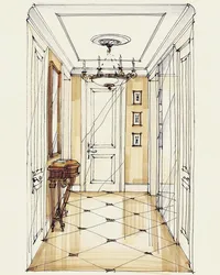 Interior Hallway Drawing