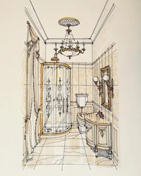 Interior hallway drawing