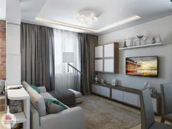 Living Room In A Two-Room Apartment In A Panel House Design