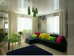 Design of a one-room Khrushchev apartment with two windows photo