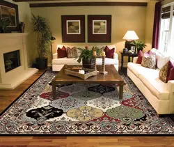 Carpet with flowers in the living room photo