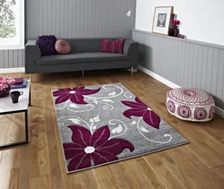 Carpet with flowers in the living room photo