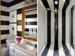 Striped bathroom interior