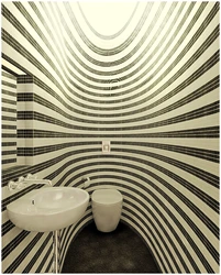 Striped bathroom interior