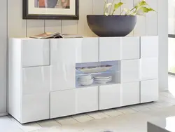 White long chest of drawers in the living room photo