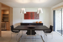 Table Against The Wall In The Living Room Interior