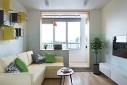 Interior of a one-room apartment in Khrushchev with a balcony