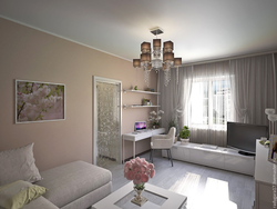 Interior of a one-room apartment in Khrushchev with a balcony