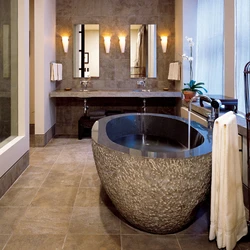 Bath with natural stone photo