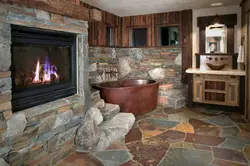 Bath with natural stone photo