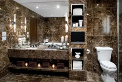 Brown Marble In The Bathroom Interior