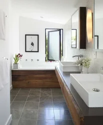Bathroom photo with window narrow