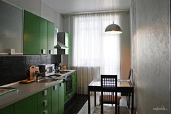 Gray-Green Wallpaper In The Kitchen Interior