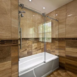 Sliding partitions for bathtub photo