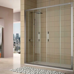 Sliding partitions for bathtub photo