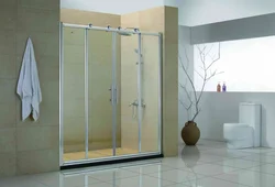 Sliding partitions for bathtub photo