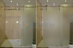 Sliding partitions for bathtub photo