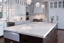 Italian Marble Countertop In The Kitchen Interior