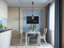 Square Wallpaper In The Kitchen Interior