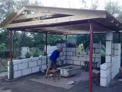 Блоктан жазғы ас үйдің суреті