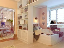 Design of shelves for bedroom photo