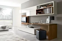 Table and wall in the living room modern photo