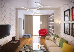 Design of a 2-room apartment 44m2 with separate rooms