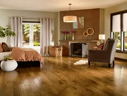 Wood-look flooring in the living room interior