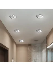 Photo of built-in lights in the bathroom