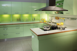 Color of the hood in the kitchen interior