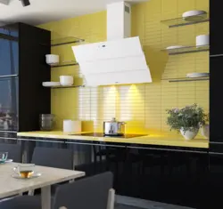Color of the hood in the kitchen interior