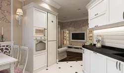 Refrigerator in classic kitchen design