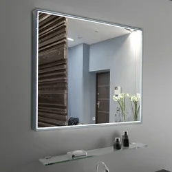 Ванна бөлмесінің тікбұрышты айна фотосы