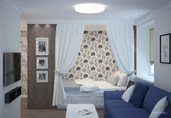 Apartment design 30 sq m with two windows photo